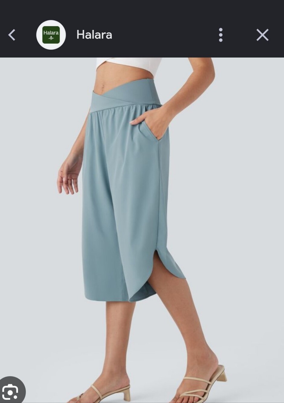 HALARA Women's Breezeful High-Waisted Culotte Pants - Dusty Blue
